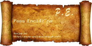 Pess Enciána névjegykártya